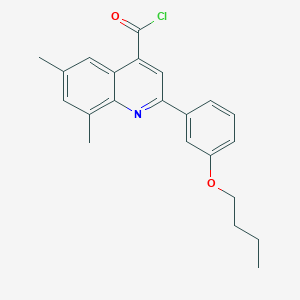 molecular formula C22H22ClNO2 B1372855 2-(3-丁氧苯基)-6,8-二甲基喹啉-4-羰基氯 CAS No. 1160262-97-4