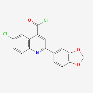 molecular formula C17H9Cl2NO3 B1372856 2-(1,3-苯并二氧杂环-5-基)-6-氯喹啉-4-甲酰氯 CAS No. 1160263-50-2