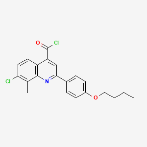molecular formula C21H19Cl2NO2 B1372857 2-(4-丁氧基苯基)-7-氯-8-甲基喹啉-4-甲酰氯 CAS No. 1160255-88-8
