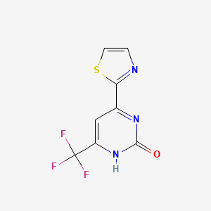 molecular formula C8H4F3N3OS B13728605 2-Hydroxy-6-(thiazol-2-yl)-4-(trifluoromethyl)pyrimidine 