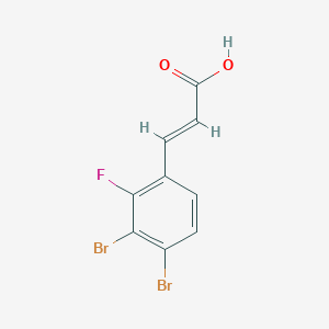 molecular formula C9H5Br2FO2 B13728625 3-(3,4-Dibromo-2-fluorophenyl)acrylic acid 