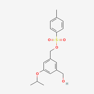 molecular formula C18H22O5S B13728633 [3-(hydroxymethyl)-5-propan-2-yloxyphenyl]methyl 4-methylbenzenesulfonate 