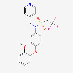 molecular formula C21H19F3N2O4S B13728635 2,2,2-Trifluoro-N-[4-(2-methoxyphenoxy)phenyl]-N-(4-pyridinylmethyl)-ethanesulfonamide 