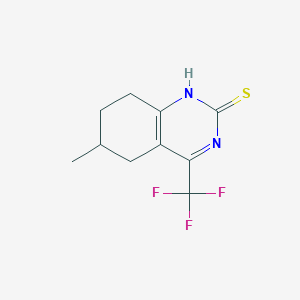 molecular formula C10H11F3N2S B13728656 5,6,7,8-Tetrahydro-2-mercapto-6-methyl-4-(trifluoromethyl)quinazoline 