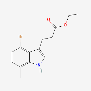 molecular formula C14H16BrNO2 B13728683 Ethyl 3-(4-Bromo-7-methyl-3-indolyl)propanoate 