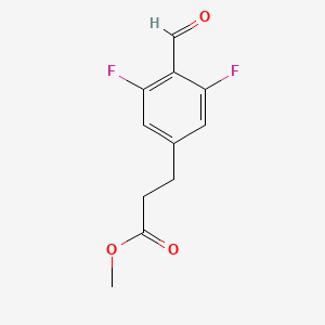 molecular formula C11H10F2O3 B13728743 Methyl 3-(3,5-difluoro-4-formylphenyl)propanoate 