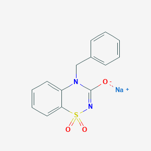 molecular formula C14H11N2NaO3S B13728750 4-Benzyl-2H-1,2,4-benzothiadiazin-3(4H)-one-1,1-dioxide sodium salt 