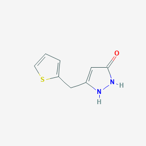 molecular formula C8H8N2OS B13728771 5-(Thien-2-ylmethyl)-1H-pyrazol-3-ol 