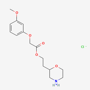 molecular formula C15H22ClNO5 B13728804 2-morpholin-4-ium-2-ylethyl 2-(3-methoxyphenoxy)acetate;chloride CAS No. 35158-66-8