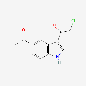 molecular formula C12H10ClNO2 B13728854 1-(5-acetyl-1H-indol-3-yl)-2-chloroethanone 