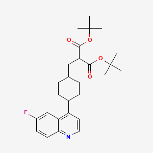 molecular formula C27H36FNO4 B13728872 Di-tert-butyl 2-[cis-4-(6-Fluoro-4-quinolyl)cyclohexyl]malonate 