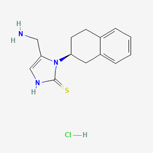 molecular formula C14H18ClN3S B13728881 4-(aminomethyl)-3-[(2S)-1,2,3,4-tetrahydronaphthalen-2-yl]-1H-imidazole-2-thione;hydrochloride 