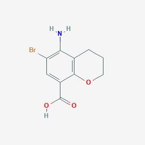 molecular formula C10H10BrNO3 B1372892 5-amino-6-bromo-3,4-dihydro-2H-1-benzopyran-8-carboxylic acid CAS No. 941692-27-9
