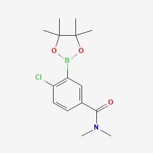 molecular formula C15H21BClNO3 B13728935 4-Chloro-N,N-dimethyl-3-(4,4,5,5-tetramethyl-1,3,2-dioxaborolan-2-yl)benzamide 