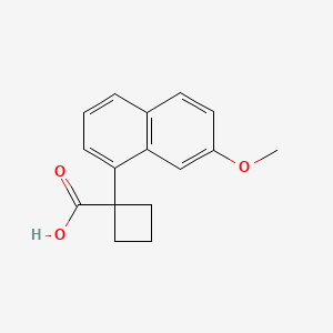 molecular formula C16H16O3 B13728971 1-(7-Methoxy-1-naphthyl)cyclobutanecarboxylic Acid 