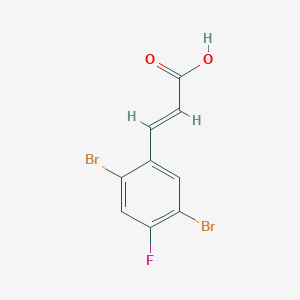 molecular formula C9H5Br2FO2 B13728973 2,5-Dibromo-4-fluorocinnamic acid 