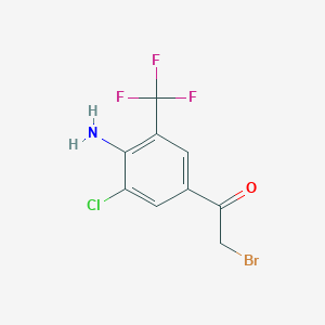 molecular formula C9H6BrClF3NO B137290 1-[4-Amino-3-chloro-5-(trifluoromethyl)phenyl]-2-bromoethanone CAS No. 97760-87-7