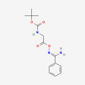 molecular formula C14H19N3O4 B13729023 N-[2-(Benzenecarboximidoylamino)oxy-2-oxo-ethyl]-1-tert-butoxy-methanimidic acid 