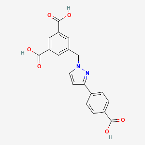 molecular formula C19H14N2O6 B13729033 5-[(3-(4-Carboxyphenyl)-1H-pyrazol-1-yl)methyl]isophthalic acid 