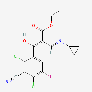 molecular formula C16H13Cl2FN2O3 B13729058 (Z)-ethyl 3-(cyclopropylamino)-2-(2,4-dichloro-3-cyano-5-fluorobenzoyl)acrylate 