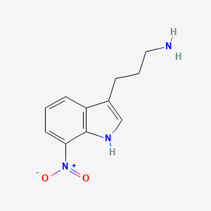 molecular formula C11H13N3O2 B13729155 3-(7-Nitro-3-indolyl)-1-propanamine 