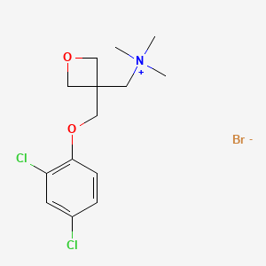 molecular formula C14H20BrCl2NO2 B13729246 ((3-((2,4-Dichlorophenoxy)methyl)-3-oxetanyl)methyl)trimethylammonium bromide CAS No. 4034-08-6