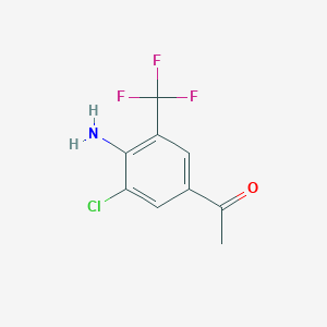 molecular formula C9H7ClF3NO B137293 1-(4-Amino-3-chloro-5-(trifluoromethyl)phenyl)ethanone CAS No. 97760-76-4