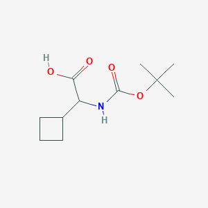 molecular formula C11H19NO4 B1372930 2-((tert-Butoxycarbonyl)amino)-2-cyclobutylacetic acid CAS No. 811460-95-4