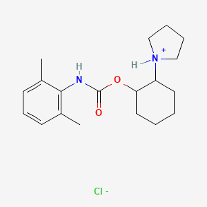 molecular formula C19H29ClN2O2 B13729311 (2-pyrrolidin-1-ium-1-ylcyclohexyl) N-(2,6-dimethylphenyl)carbamate;chloride CAS No. 20131-73-1