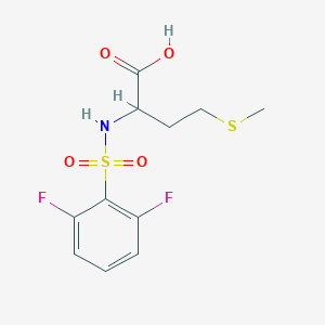 molecular formula C11H13F2NO4S2 B13729357 ((2,6-Difluorophenyl)sulfonyl)methionine 