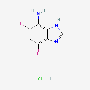 molecular formula C7H6ClF2N3 B13729389 5,7-difluoro-3H-benzimidazol-4-amine;hydrochloride CAS No. 4140-73-2