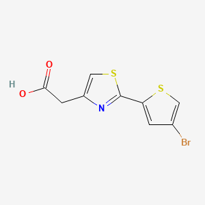 molecular formula C9H6BrNO2S2 B1372946 2-[2-(4-Bromothiophen-2-yl)-1,3-thiazol-4-yl]acetic acid CAS No. 1094293-78-3