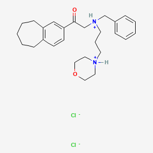 B13729472 benzyl-(3-morpholin-4-ium-4-ylpropyl)-[2-oxo-2-(6,7,8,9-tetrahydro-5H-benzo[7]annulen-3-yl)ethyl]azanium;dichloride CAS No. 42882-49-5