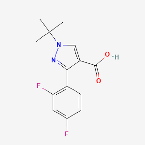 molecular formula C14H14F2N2O2 B1372948 1-tert-butyl-3-(2,4-difluorophenyl)-1H-pyrazole-4-carboxylic acid CAS No. 1152548-23-6