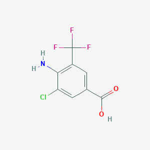 molecular formula C8H5ClF3NO2 B137295 4-氨基-3-氯-5-(三氟甲基)苯甲酸 CAS No. 95656-52-3