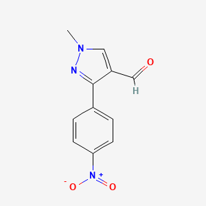 molecular formula C11H9N3O3 B1372951 1-甲基-3-(4-硝基苯基)-1H-吡唑-4-甲醛 CAS No. 1152508-77-4