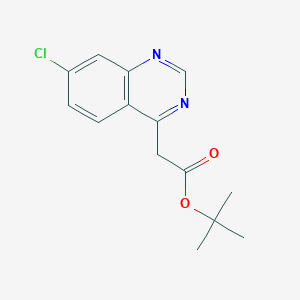 molecular formula C14H15ClN2O2 B13729517 tert-Butyl 7-Chloroquinazoline-4-acetate 