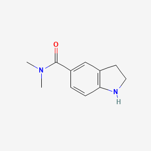 molecular formula C11H14N2O B1372956 N,N-ジメチル-2,3-ジヒドロ-1H-インドール-5-カルボキサミド CAS No. 1094284-83-9