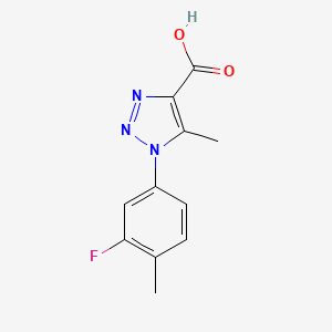 molecular formula C11H10FN3O2 B1372969 1-(3-fluoro-4-methylphenyl)-5-methyl-1H-1,2,3-triazole-4-carboxylic acid CAS No. 1031578-62-7