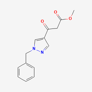 molecular formula C14H14N2O3 B1372983 3-(1-Benzyl-1H-pyrazol-4-yl)-3-oxo-propionic acid methyl ester CAS No. 1229625-16-4