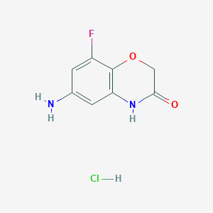 molecular formula C8H8ClFN2O2 B1372988 6-Amino-8-fluoro-2h-1,4-benzoxazin-3(4h)-one hydrochloride CAS No. 1211496-36-4