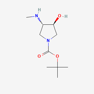 molecular formula C10H20N2O3 B1372989 (3S,4S)-tert-Butyl 3-hydroxy-4-(methylamino)pyrrolidine-1-carboxylate CAS No. 429673-81-4