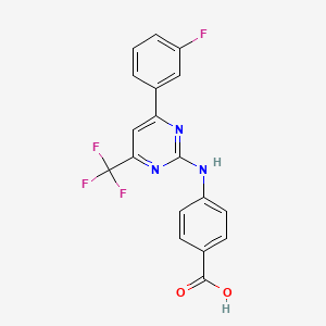 N-[6-(3-Fluorophenyl)-4-(trifluoromethyl)pyrimidin-2-yl]-4-aminobenzoic acid