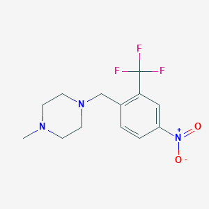 molecular formula C13H16F3N3O2 B1373000 1-Methyl-4-(4-nitro-2-(trifluoromethyl)benzyl)piperazine CAS No. 694499-24-6