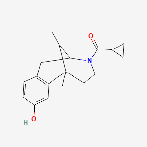 molecular formula C18H23NO2 B13730034 3-(Cyclopropylcarbonyl)-1,2,3,4,5,6-hexahydro-6,11-dimethyl-2,6-methano-3-benzazocin-8-ol CAS No. 3901-17-5