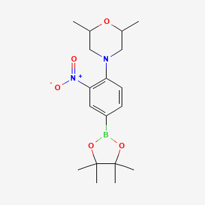 2,6-Dimethyl-4-(2-nitro-4-(4,4,5,5-tetramethyl-1,3,2-dioxaborolan-2-yl)phenyl)morpholine