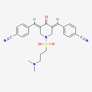 4,4'-((1E,1'E)-(1-((3-(Dimethylamino)propyl)sulfonyl)-4-oxopiperidine-3,5-diylidene)bis(methaneylylidene))dibenzonitrile