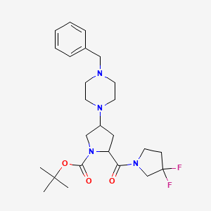 Tert-butyl 4-(4-benzylpiperazin-1-yl)-2-(3,3-difluoropyrrolidine-1-carbonyl)pyrrolidine-1-carboxylate