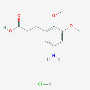 molecular formula C11H16ClNO4 B1373006 3-(5-Amino-2,3-dimethoxyphenyl)propanoic acid hydrochloride CAS No. 1211459-63-0