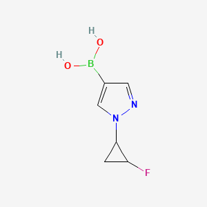 molecular formula C6H8BFN2O2 B13730074 (1-(2-Fluorocyclopropyl)-1H-pyrazol-4-yl)boronic acid 